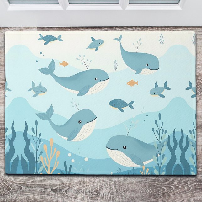 Paillasson Sous la mer Baleines et poissons (Créateur téléchargé)