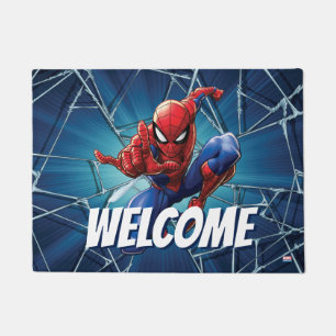 Paillasson Spider-Man Saut en tirant des toiles