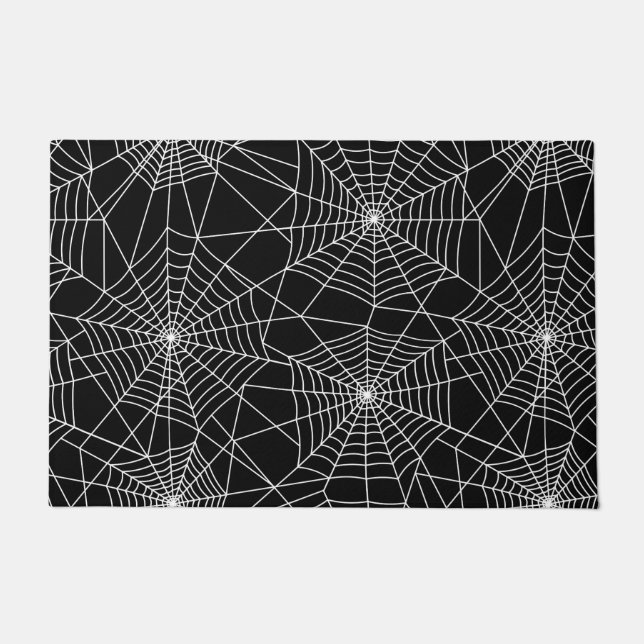 Paillasson Spiderweb Halloween noir et blanc (Devant)