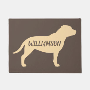 Paillasson Staffordshire Bull Terrier Silhouette Texte person