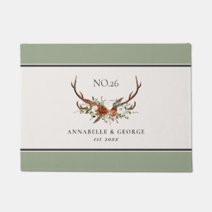 Paillasson Stag antler terre cuite sauge vert botanique flora