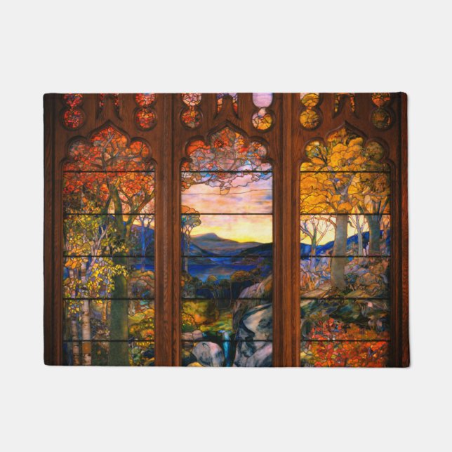 Paillasson Stainglass tiffany look victorien élégant  (Devant)