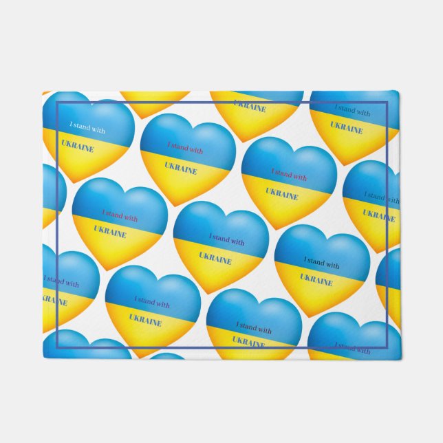 Paillasson Stand avec Ukraine bleu jaune (Devant)