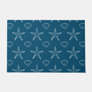 Paillasson Starfish Seashell Croquis Motif Sur Ocean Blue