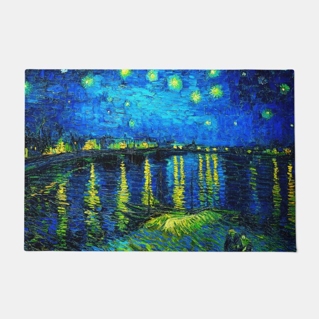 Paillasson Starry Night Over the Rhone by Vincent Van Gogh (Devant)