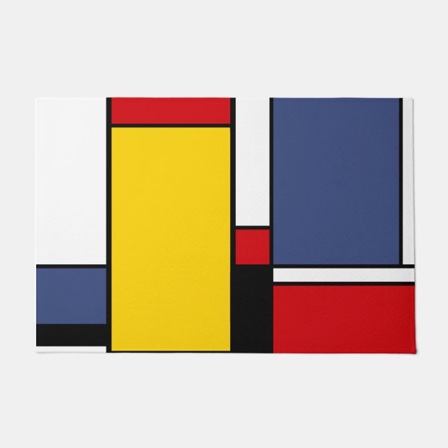 Paillasson Style géométrique moderne inspiré par Mondrian (Devant)