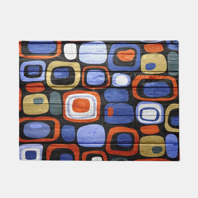 Paillasson Style moderne Abstrait Pastel Bois (Devant)