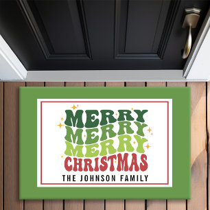 Paillasson Style Rétro Monogramme Joyeux Noël