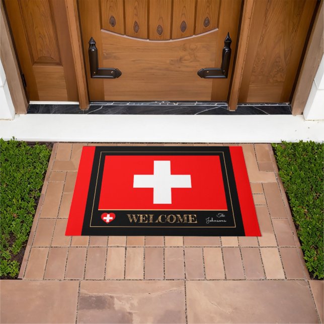 Paillasson Suisse & Swiss Flag house mats/sports Bienvenue (De plein air)