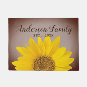 Paillasson Sunflower Nom de famille personnalisé et année