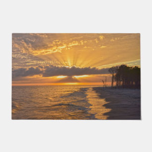 Paillasson Sunset Sunbeams sur l'île Dauphin, Alabama