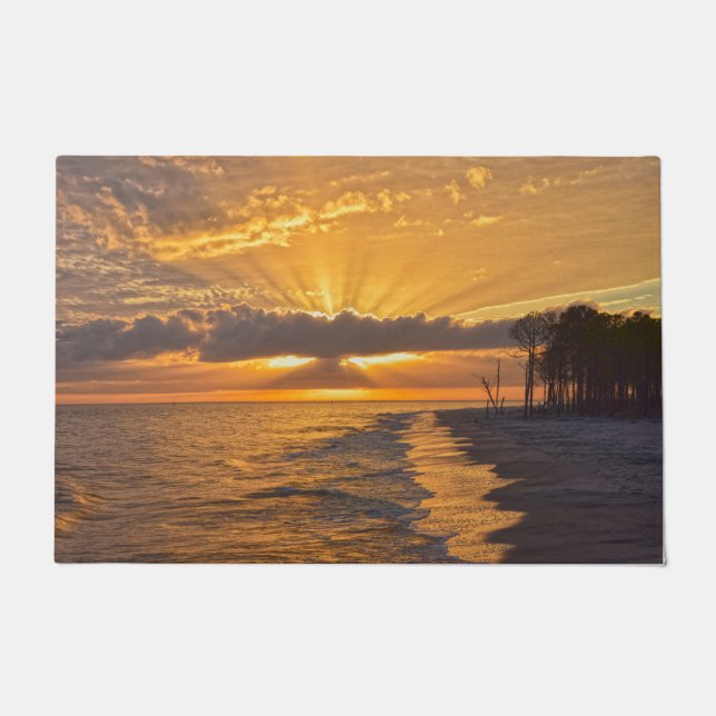 Paillasson Sunset Sunbeams sur l'île Dauphin, Alabama (Devant)