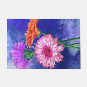 Paillasson Superbe peinture à trois couleurs Gerberas Doormat