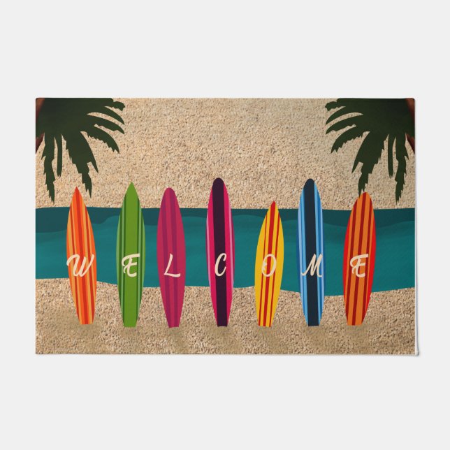 Paillasson  Surfboards Front Door Mat, Surfboard amant (Devant)