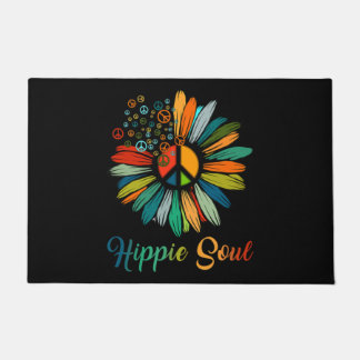 Paillasson SYMBOLE DE LA PAIX ESSENTIELLE HIppie Tournesol