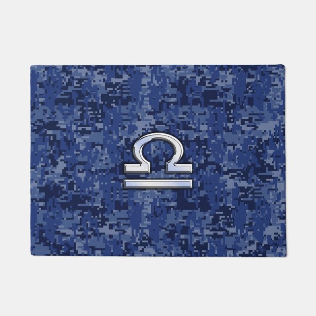 Paillasson Symbole de Libra Zodiac sur le camouflage numériqu (Devant)