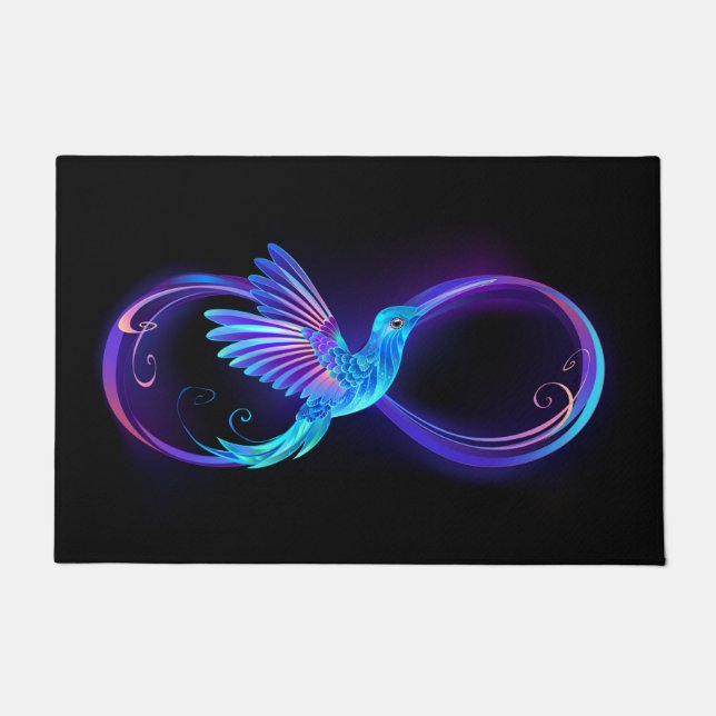 Paillasson Symbole de Neon Infinity par Glowing Hummingbird (Devant)