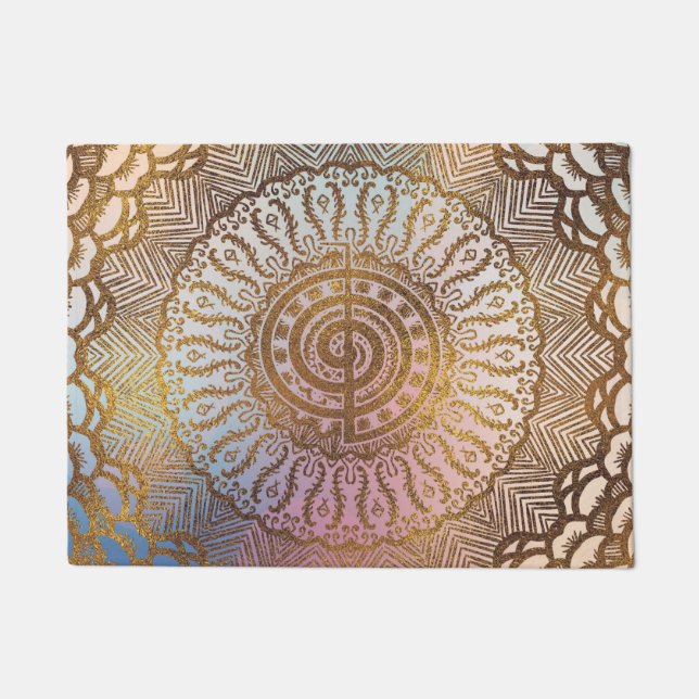 Paillasson Symbole doux de Choku Rei de pastel et d'or dans (Devant)