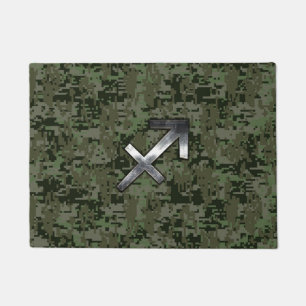 Paillasson Symbole zodiaque Sagittarius sur Camo numérique ve