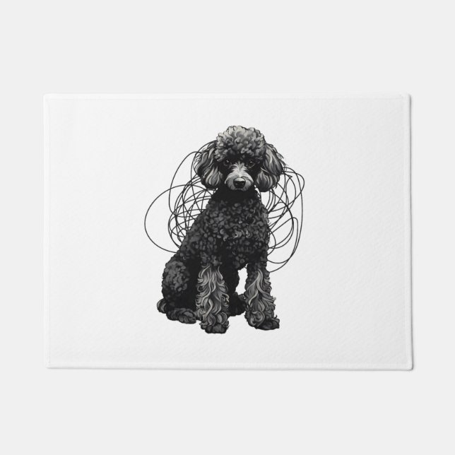 Paillasson T-shirt Black Poodle Premium (Devant)