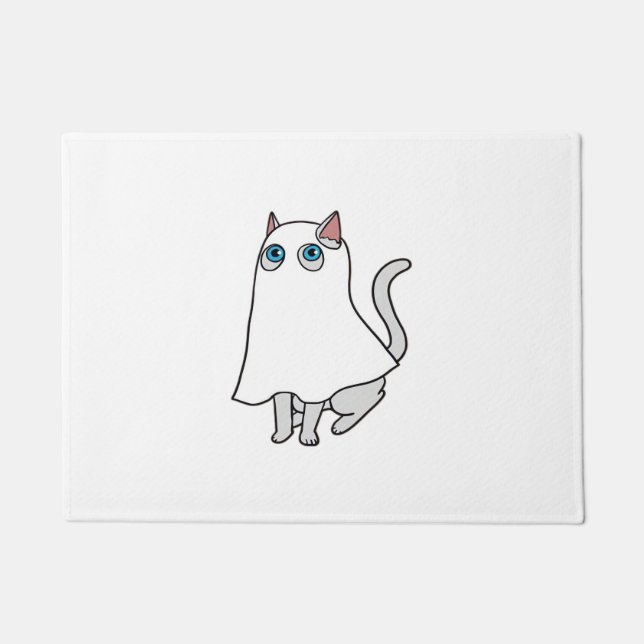 Paillasson T-Shirt classique de chat fantôme_1 (Devant)