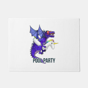 Paillasson T-shirt flottant licorne dragon de fête au bord de