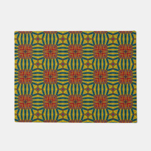 Paillasson Taille personnalisée Mat de chat tribal rouge bleu