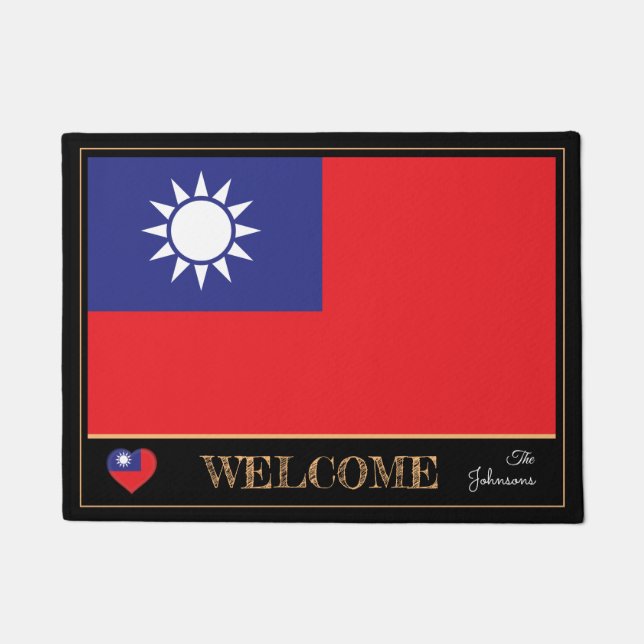 Paillasson Taïwan & Taïwan Flag house mats/sports Welcome (Devant)