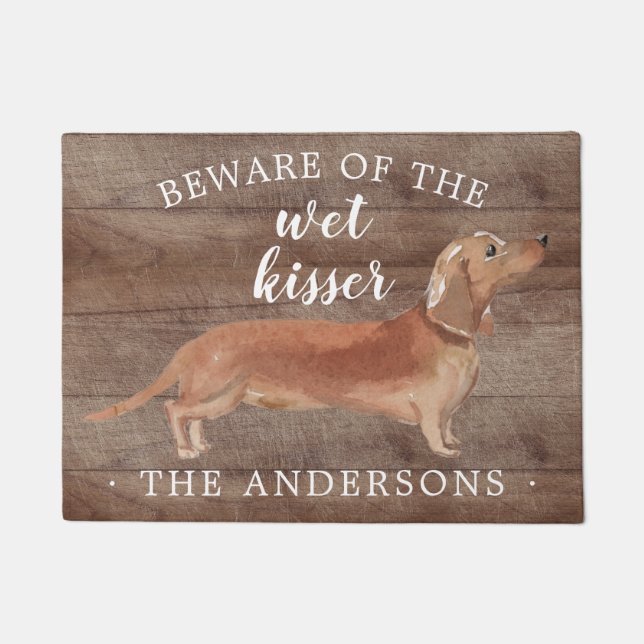 Paillasson Tan Dachshund Chien Porte Personnalisée Mat (Devant)