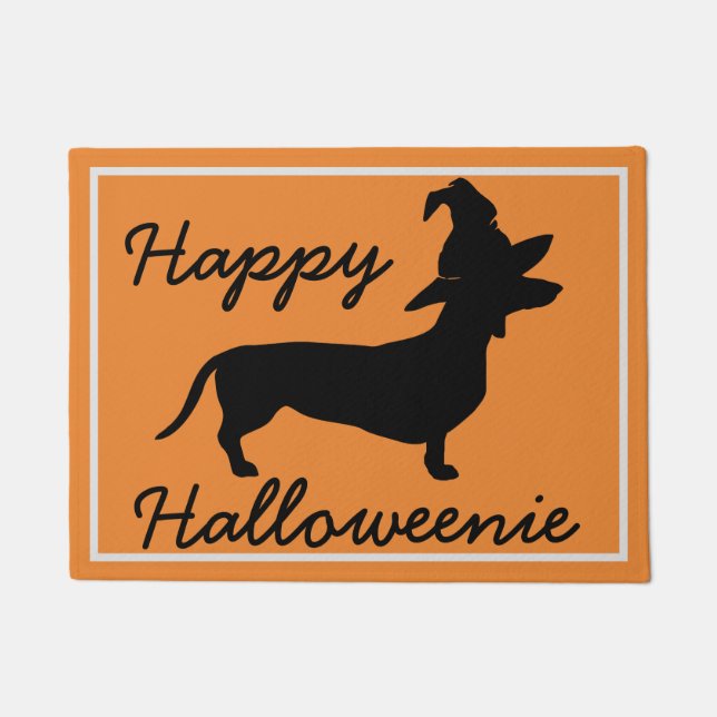 Paillasson Teckel heureux de Halloweenie Halloween (Devant)