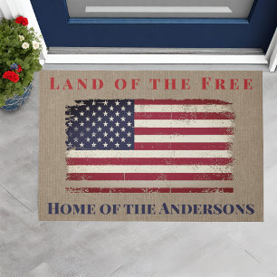 Paillasson Terre du drapeau américain libre Personnalisée