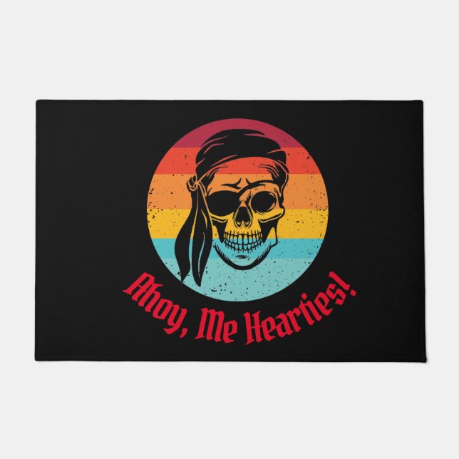 Paillasson Tête De Soleil Pirate Pirate Skull Ahoy, Moi Coeur (Devant)
