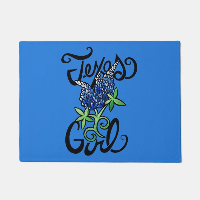 Paillasson Texas Girl texas Bluebonnets (Devant)
