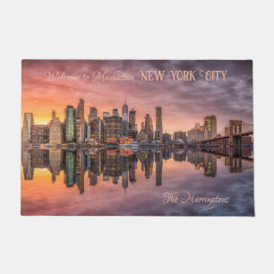 Paillasson Texte personnalisé New York City Skyline