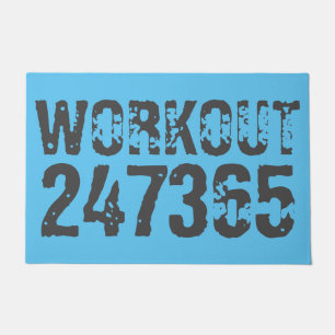 Paillasson Texte usé et rayé Workout 247365 bleu