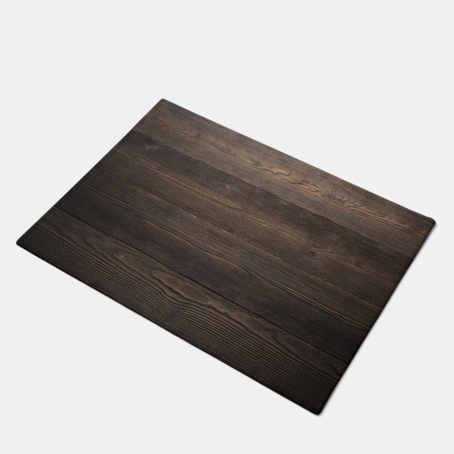 Paillasson Texture EN BOIS rustique de REGARD de brun foncé (Incliné)