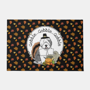 Paillasson Thanksgiving Old English Sheepdog (Gris 1) Fun