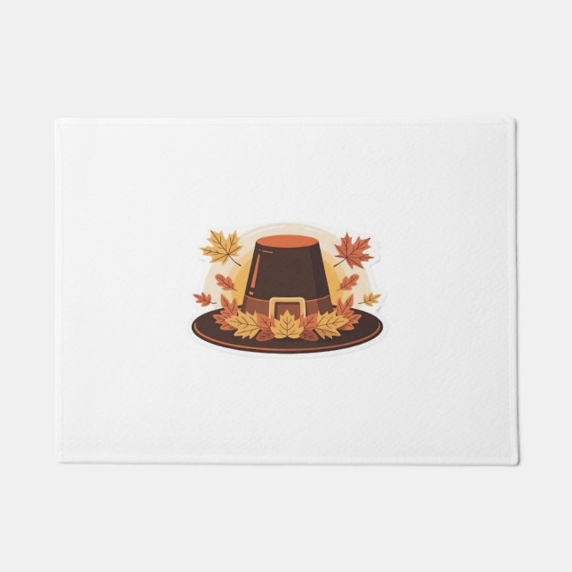 Paillasson Thanksgiving Pilgrim Casquette - Automne Harvest D (Devant)