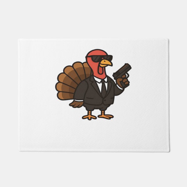Paillasson Thanksgiving Secret Agent Turkey Classic T-Shirt (Devant)