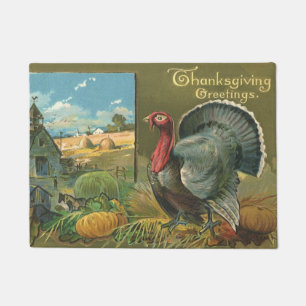 Paillasson Thanksgiving vintage, Turquie à la ferme