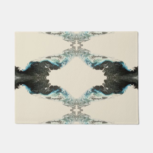 Paillasson Tidal Echoes — Abstract Fluid Ink Pattern (Devant)