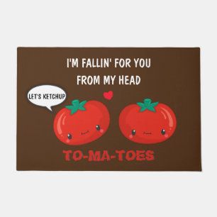 Paillasson Tomates en amour Cute Romantique Saint Valentin