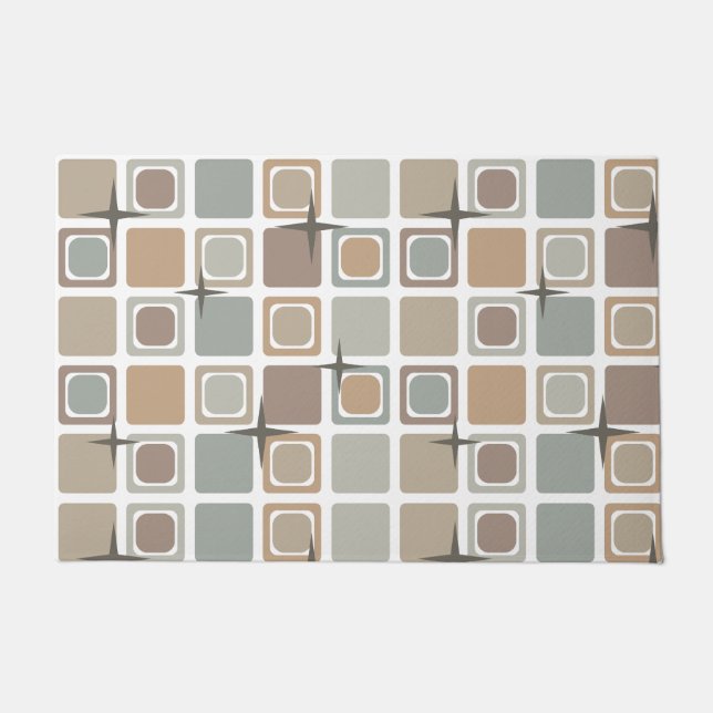 Paillasson Tons Carré modernes du milieu du siècle (Devant)