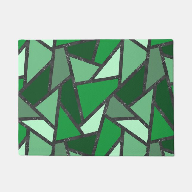 Paillasson Tons de motif en vitrail vert (Devant)