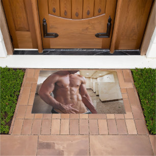 Paillasson Torse d'homme musclé torse nu sixpack de SlipperyJ