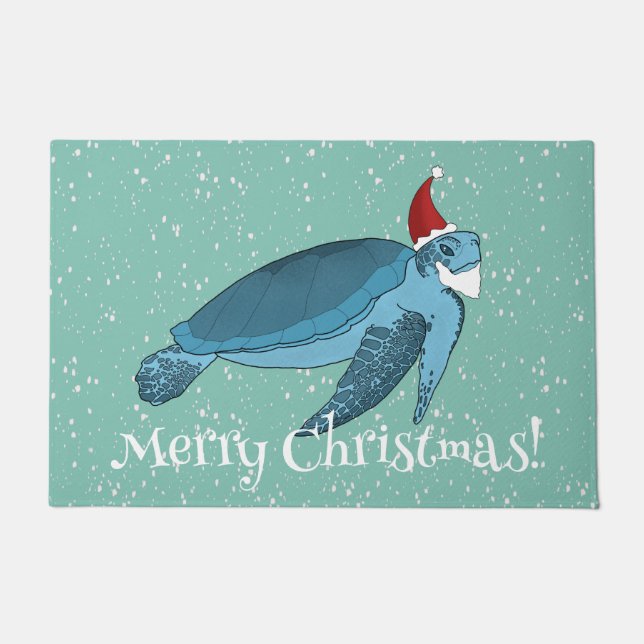 Paillasson Tortue de mer de Noël (Devant)