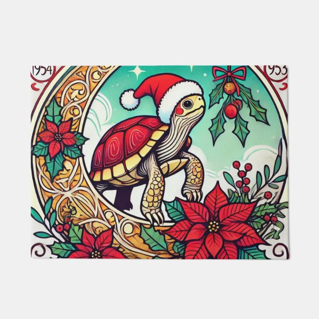 Paillasson Tortue de Noël (Devant)