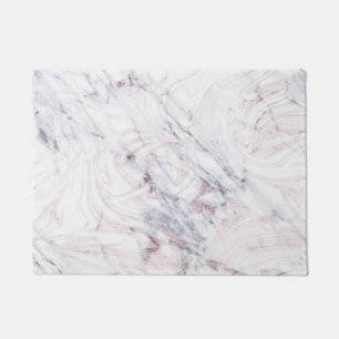Paillasson Touche de marbre rose blanc et gris chic tendance