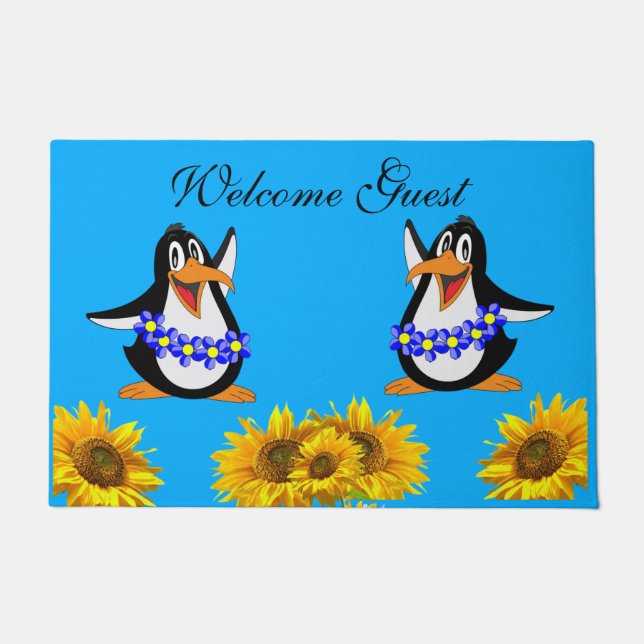 Paillasson Tournesol Floral Penguin Porte Mat (Devant)