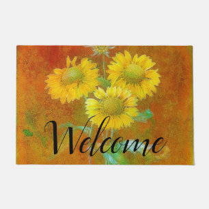 Paillasson Tournesols peints doucement Bienvenue